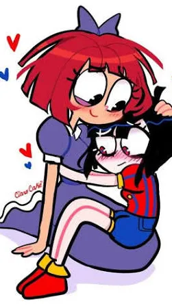 ai character: Pomni x Ragatha  background