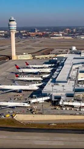 ai character: KATL Airport background