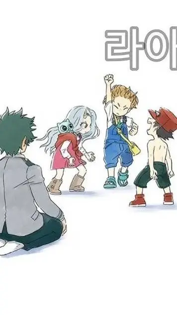 ai character: deku and kids reac background