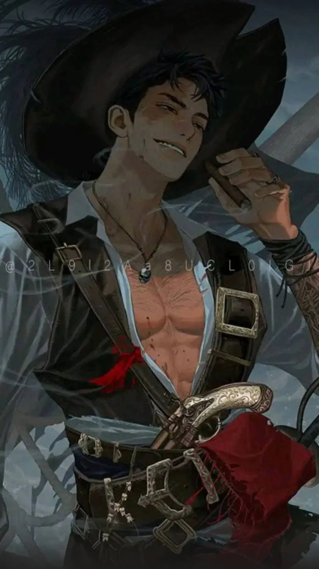 ai character: ☺️ Mann 🩸😍 background