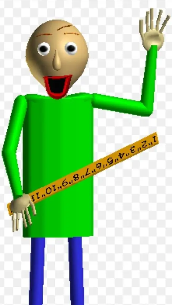 ai character: Mr.Baldi Baldimore background