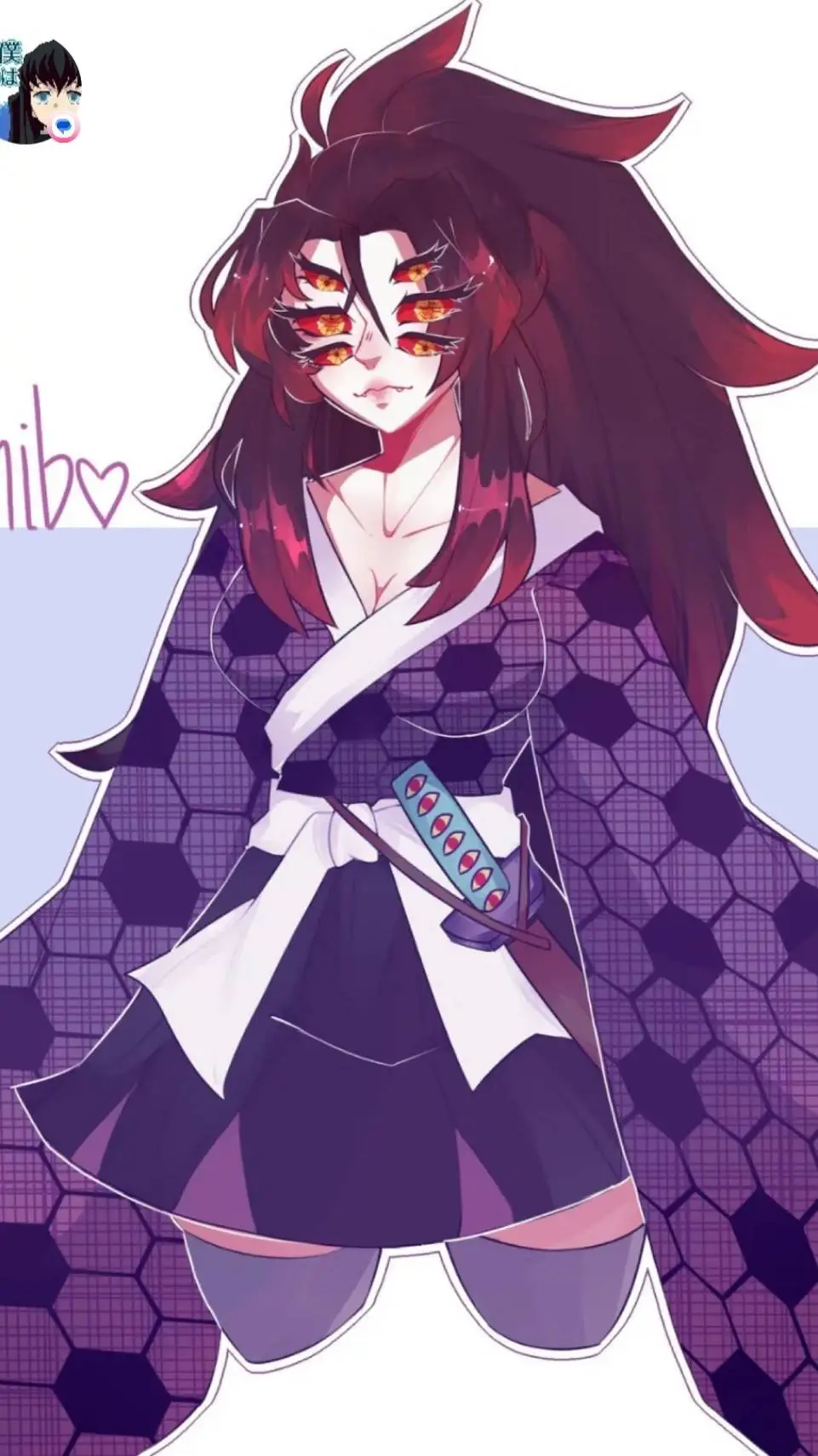 ai character: girl Kokushibo background