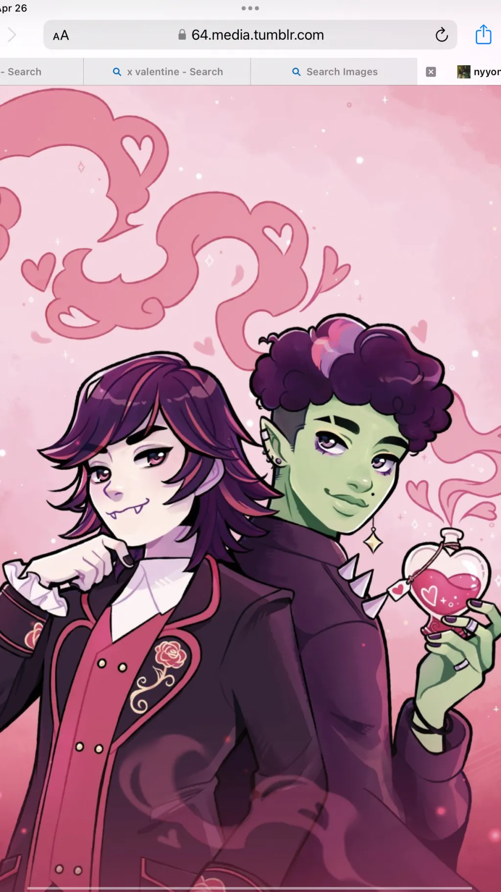 ai character: Valentine x spell background