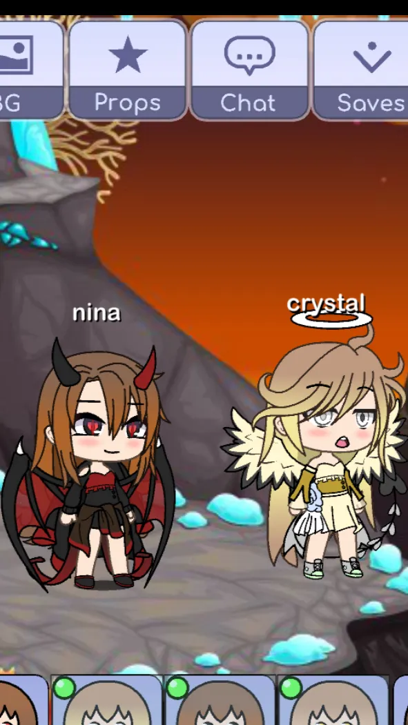 ai character: crystal background