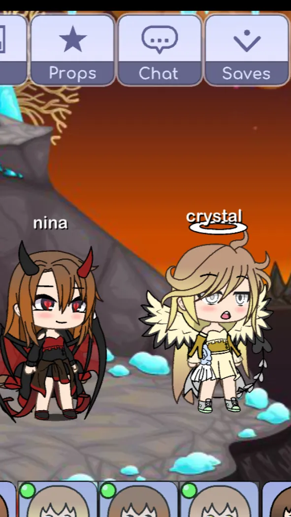 ai character: crystal background