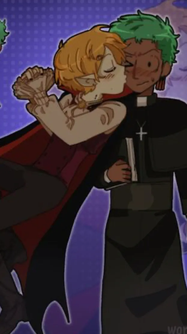 ai character: Sanzo vamp au :3 background