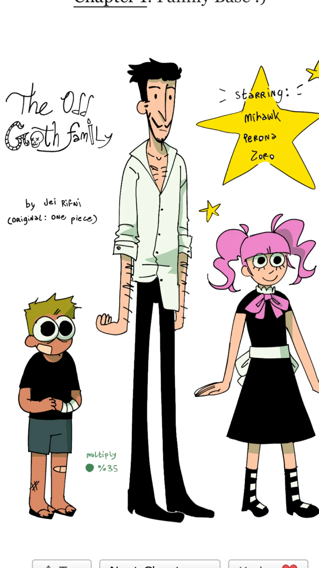 ai character: The Odd Goth fam background