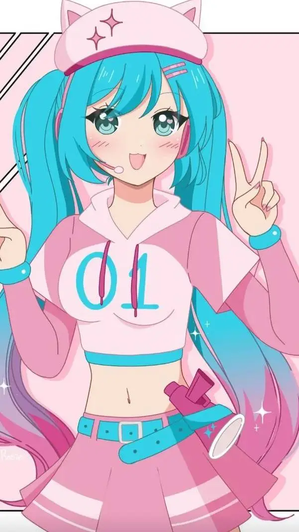 ai character: Hatsune Miku  background