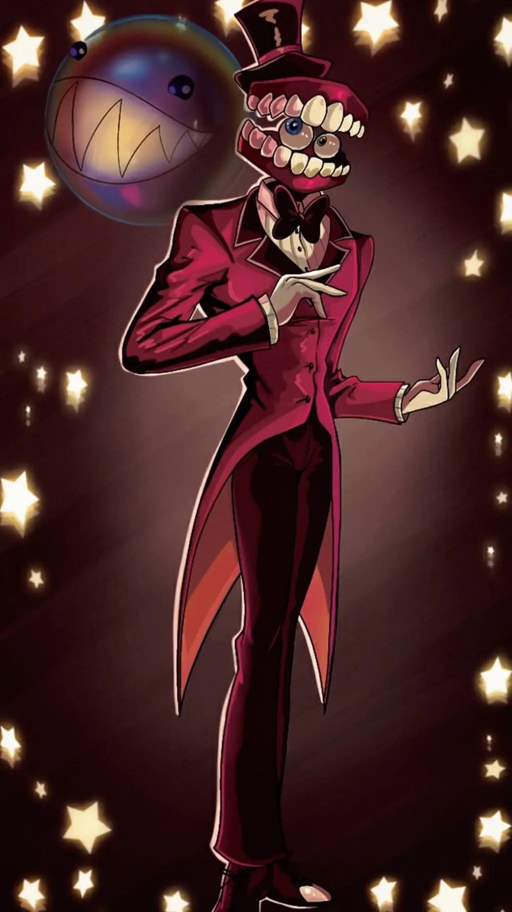 ai character: caine and bubble background