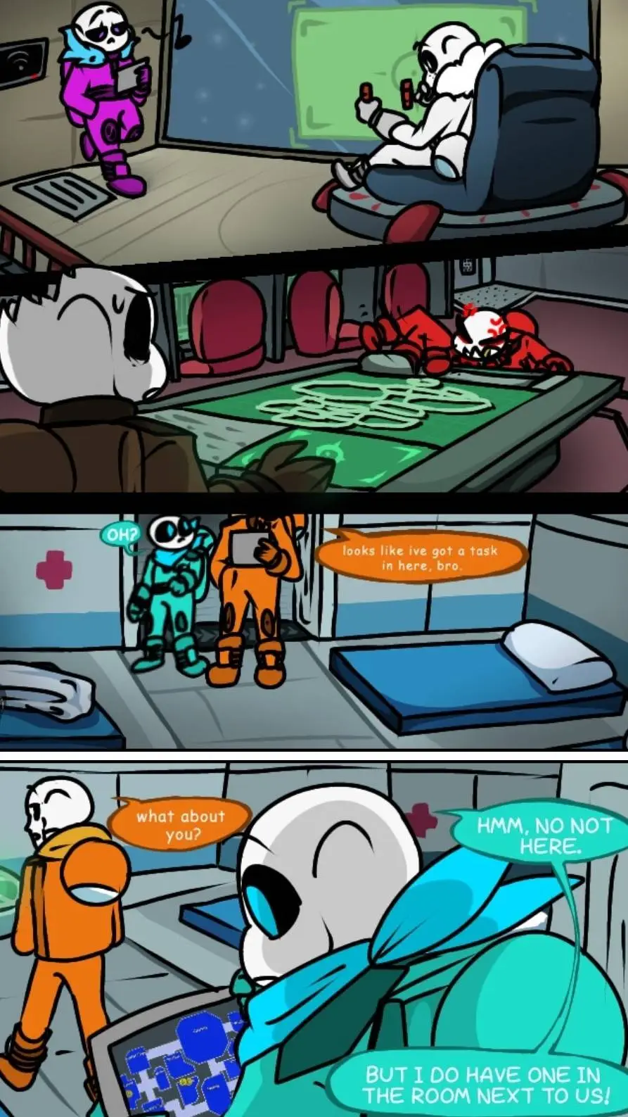 ai character: Sanses x Among Us background