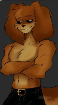 ai character: Dog gentlemen  background