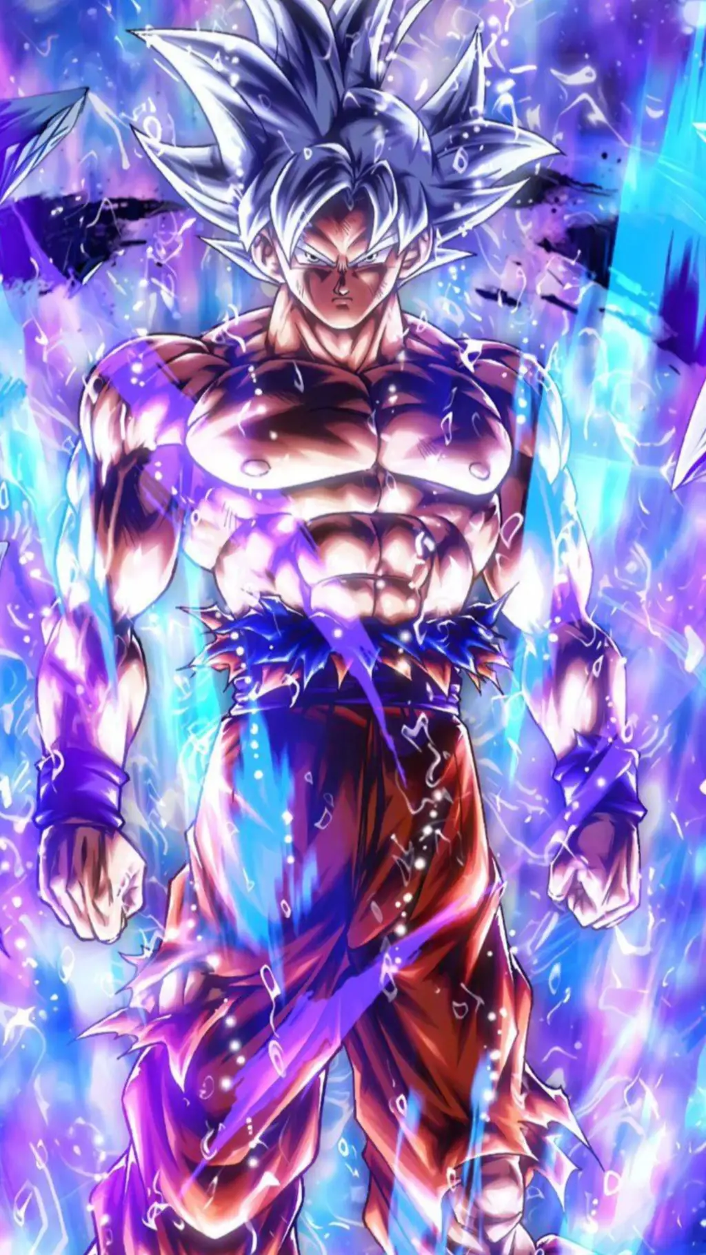 ai character: MUI goku  background