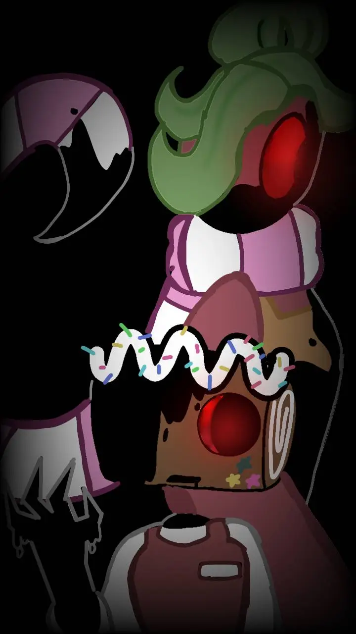 ai character: Twisted 🌱 & 🍰 background