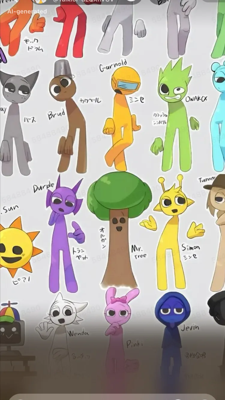 ai character: sprunki  background