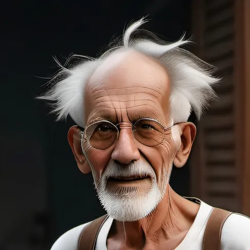chat with ai character: Crazy old man