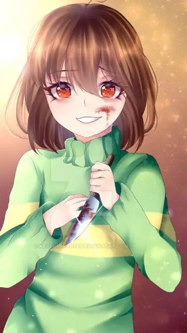 ai character: chara,frisk,clover background