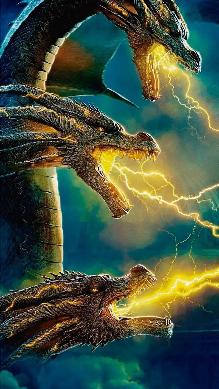 ai character: King Ghidorah  background