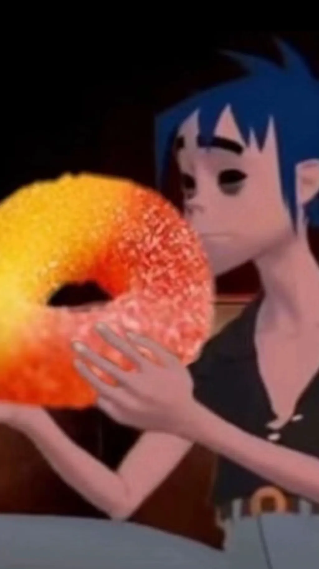 ai character: 2d with a donut background