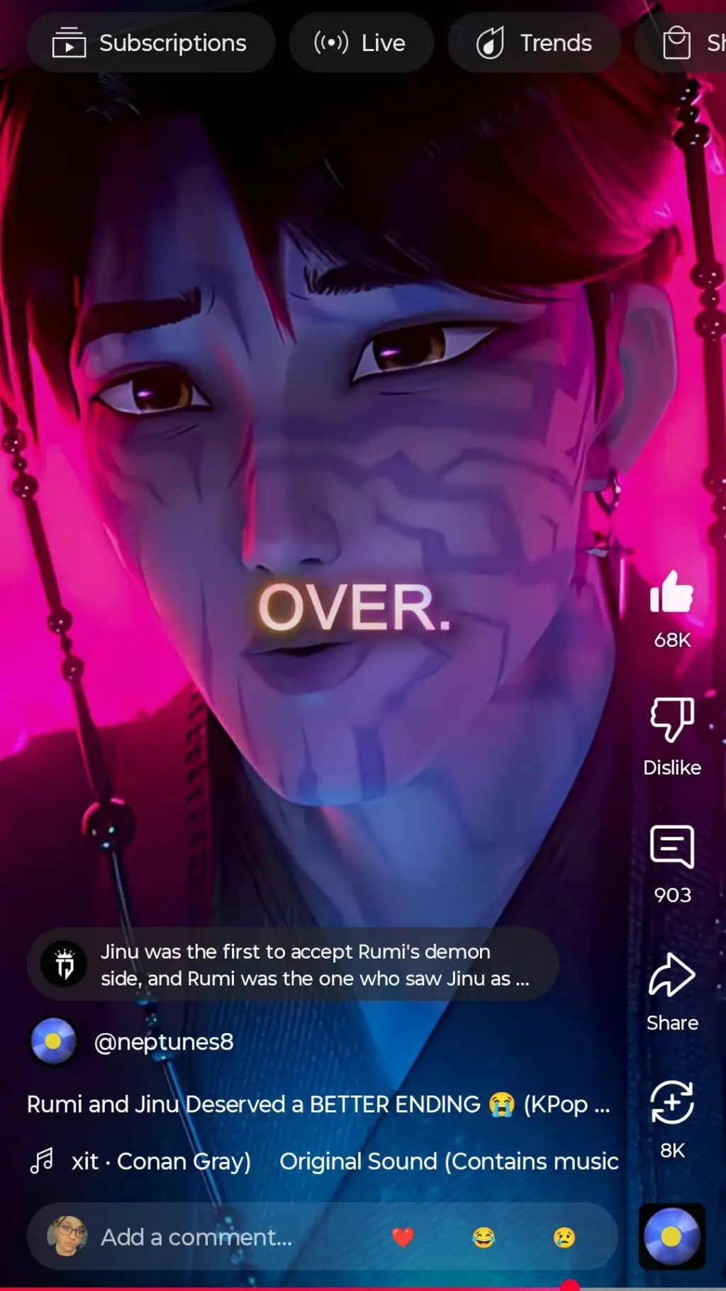 ai character: jinu  background
