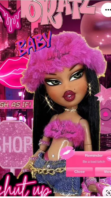 ai character: brats doll girl background