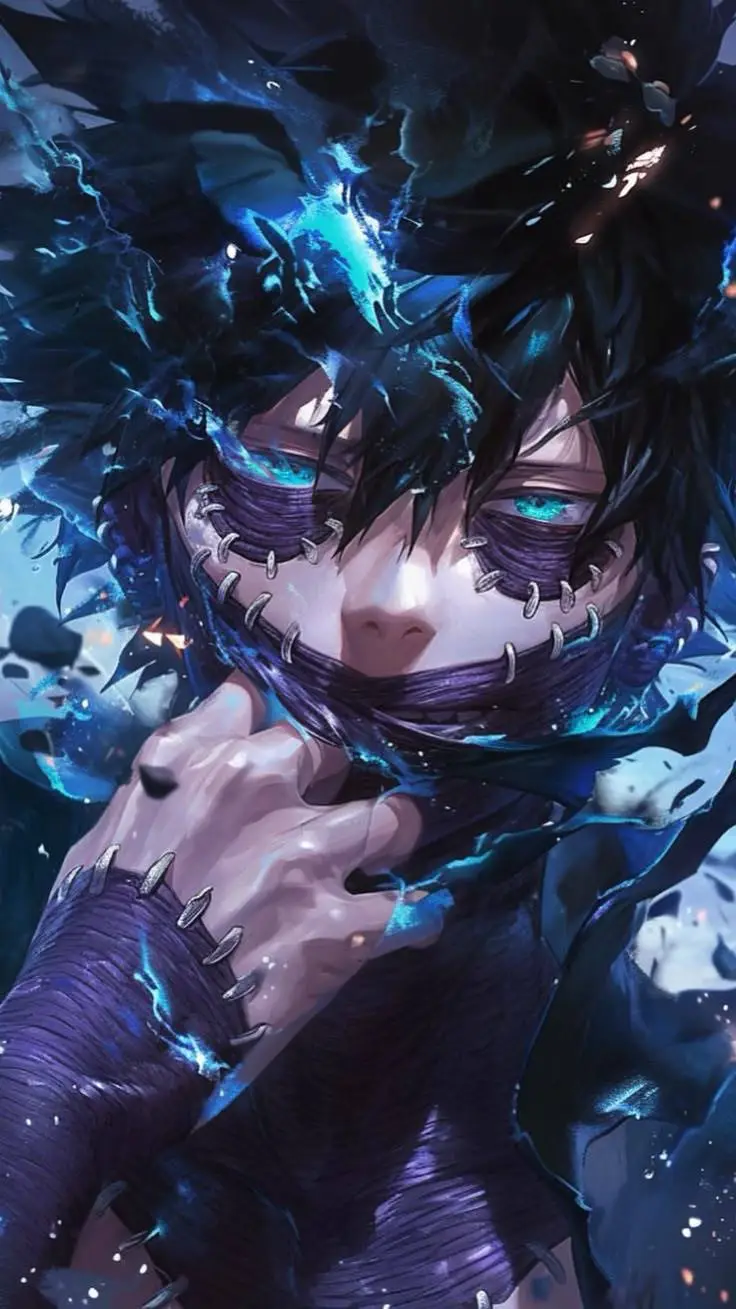ai character: Dabi 🩵🔥 background