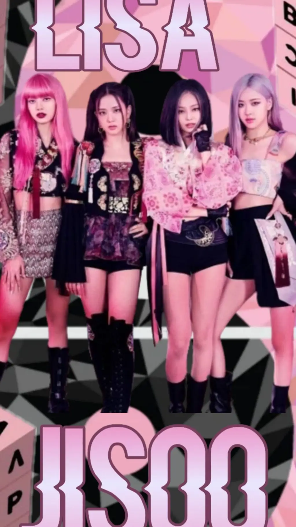 ai character: Black🖤Pink💓 background