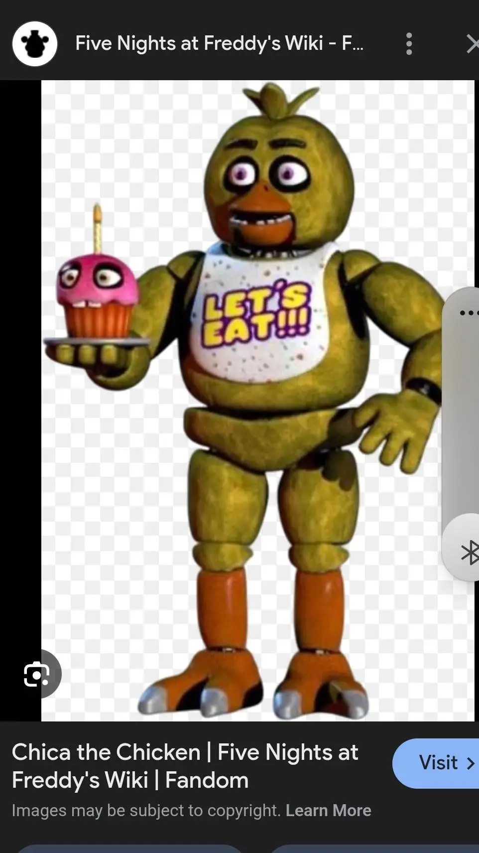 ai character: toy chica  background