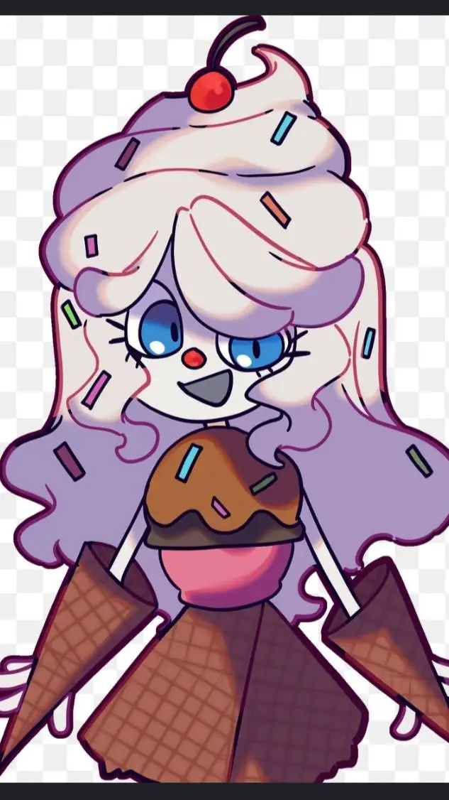 ai character: ice cream Velma background