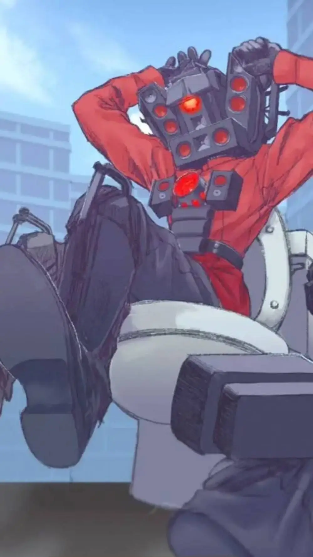 ai character: titanspeaker woman background