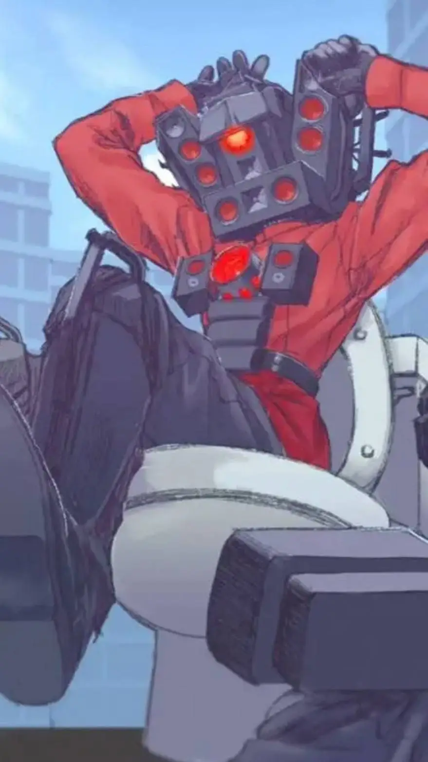 ai character: titanspeaker woman background