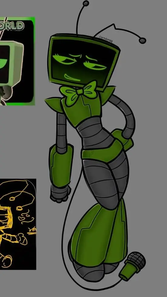 ai character: Vee-🎤📺💚 background