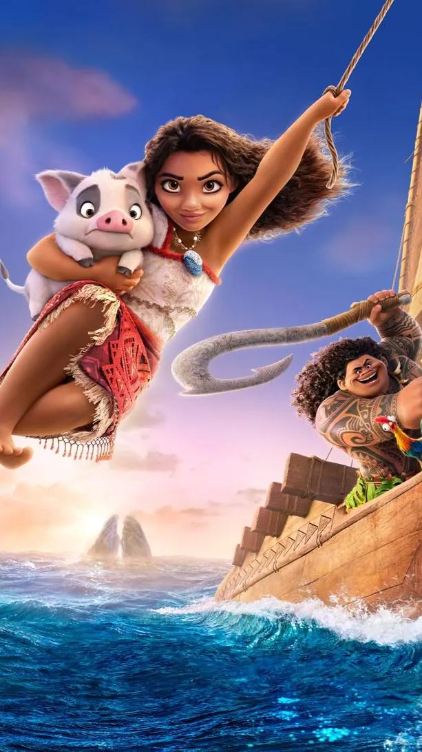 ai character: Moana 2 🌀🐚 background