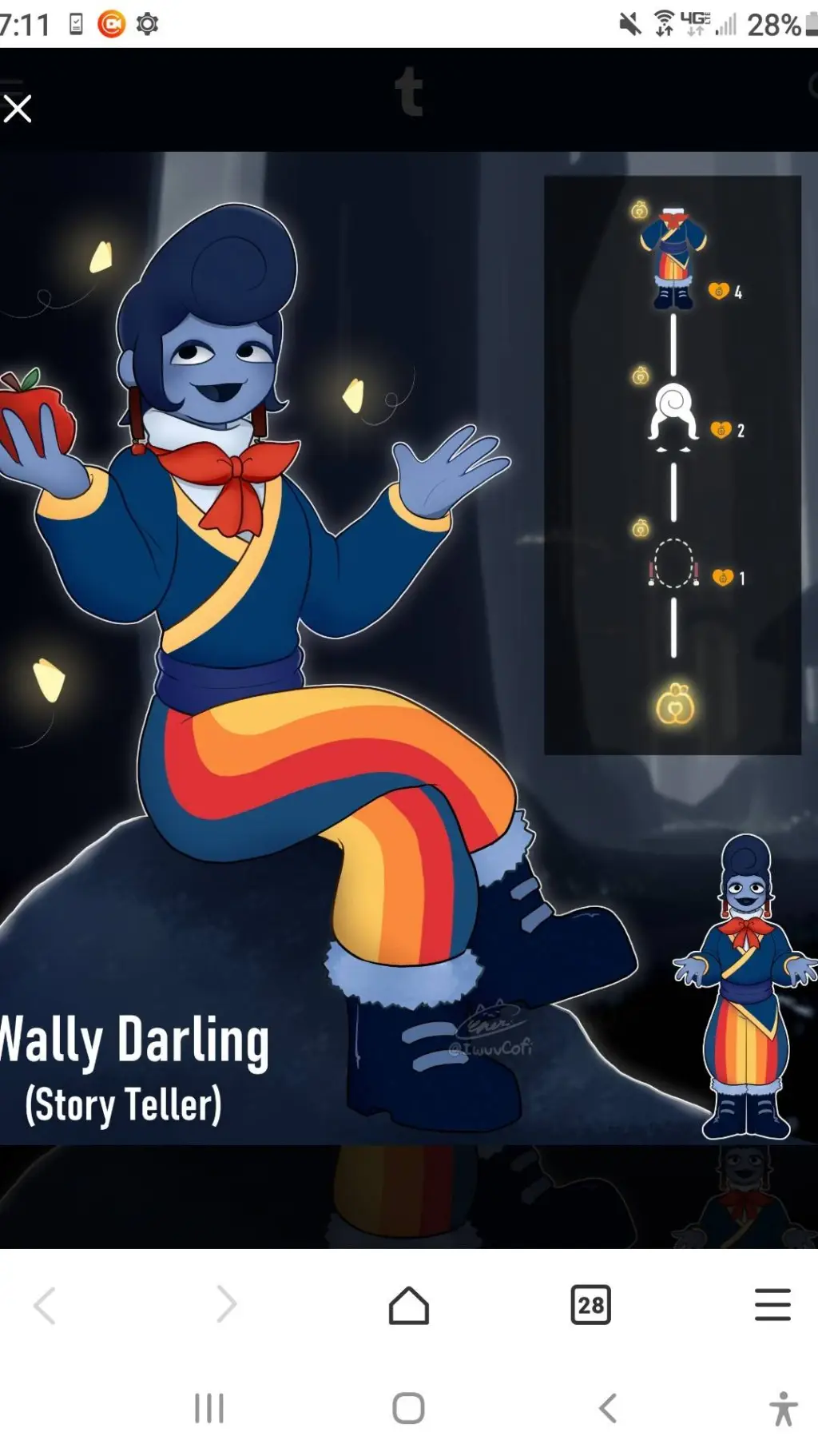 ai character: Wally darling background