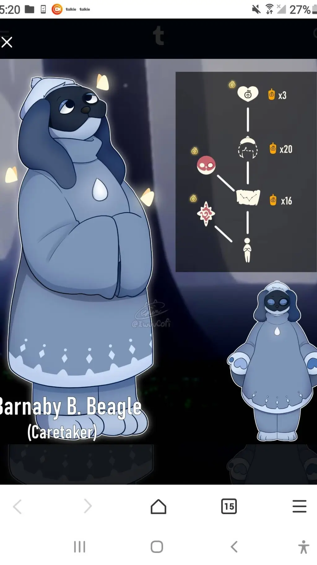 ai character: Barnaby  background