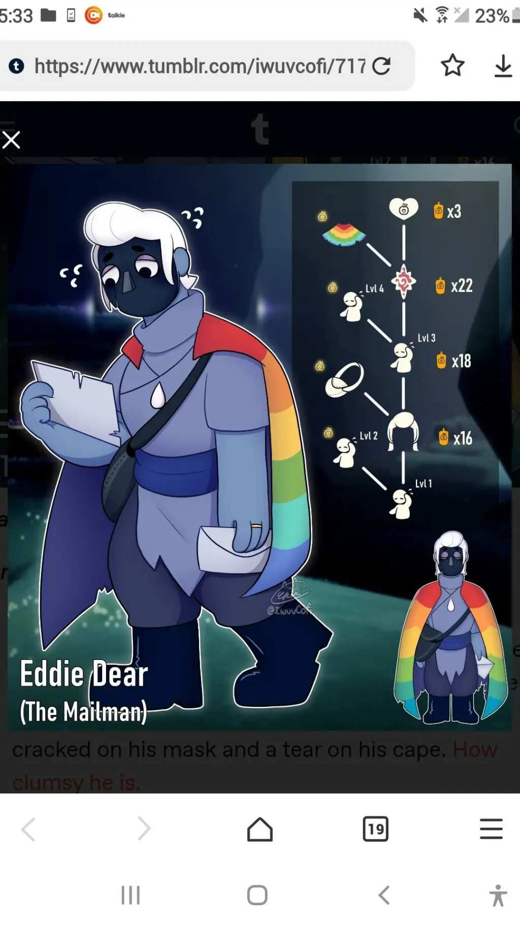 ai character: Eddie Dear background