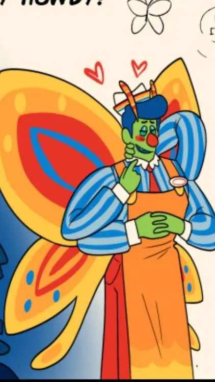 ai character: Butterfly Howdy background