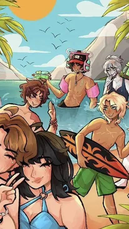 ai character: ninjago beach  background