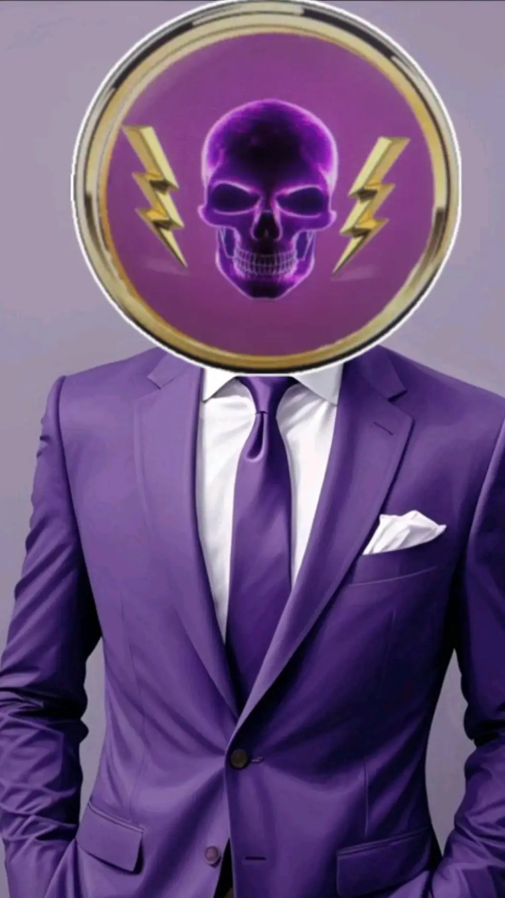 ai character: Purple Suit Guy  background