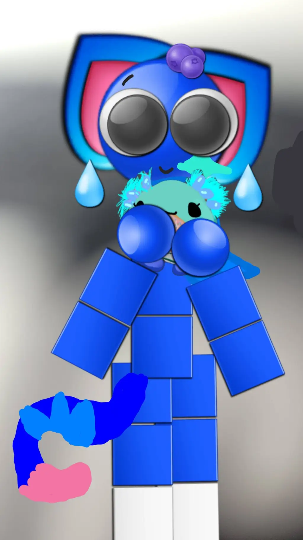 ai character: Emoji cat💙🔵💙 background