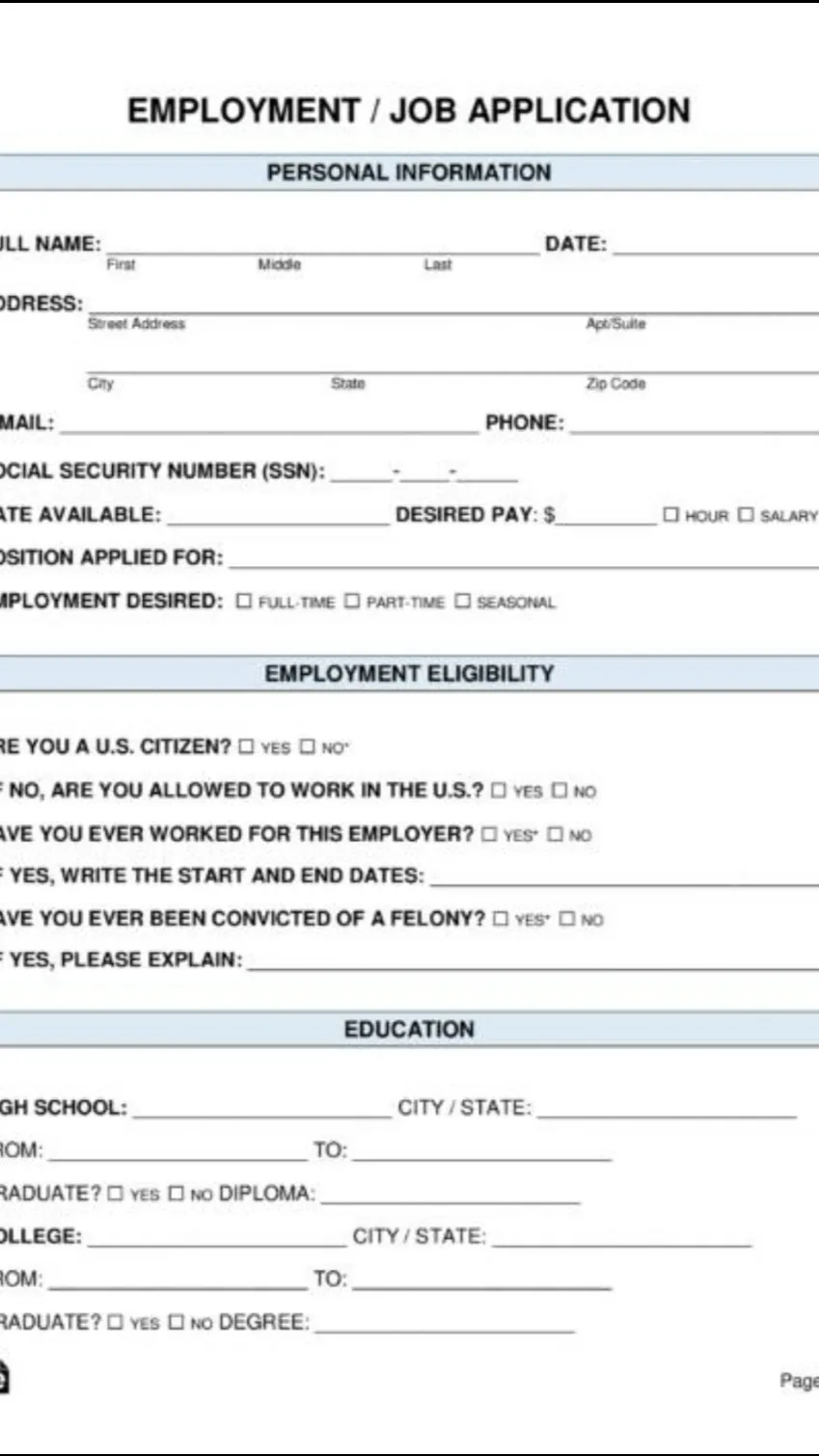 ai character: job application  background