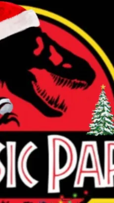 ai character: Jurassic Christmas background