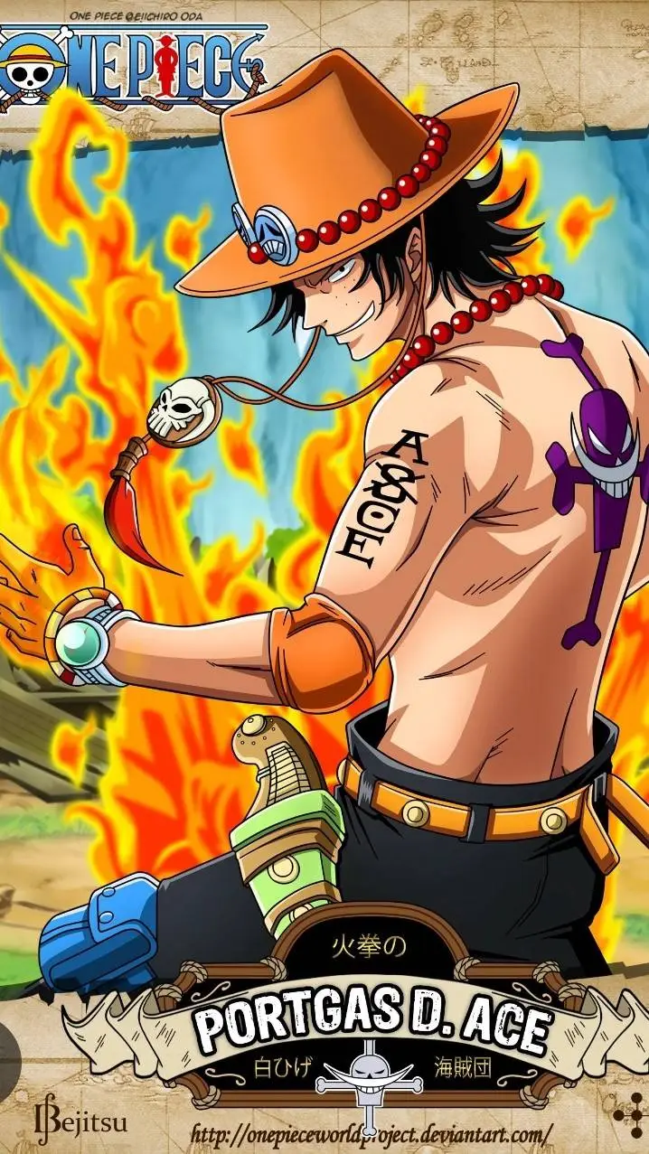 ai character: Ace one piece background
