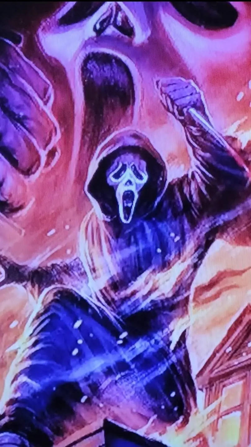 ai character: ghost face  background