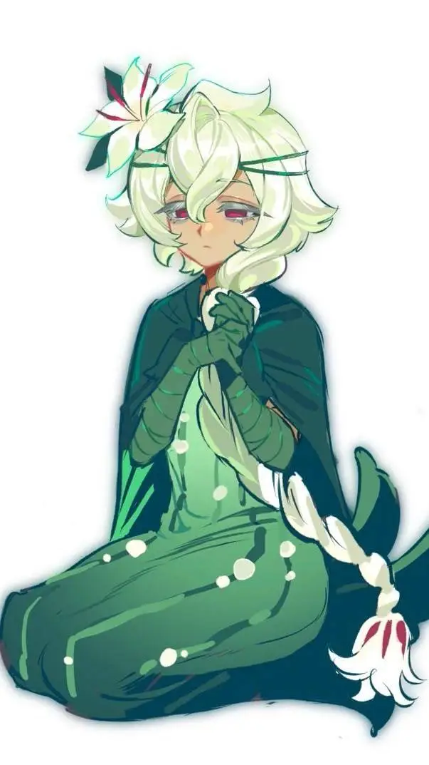 ai character: White Lily Cookie background