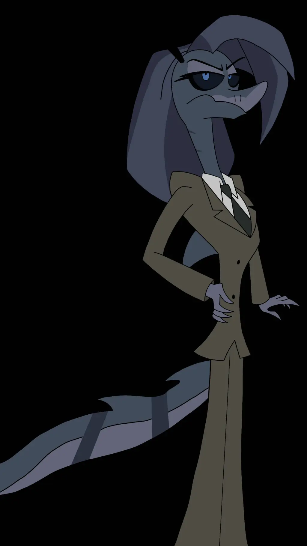 ai character:  hazbin Justina background