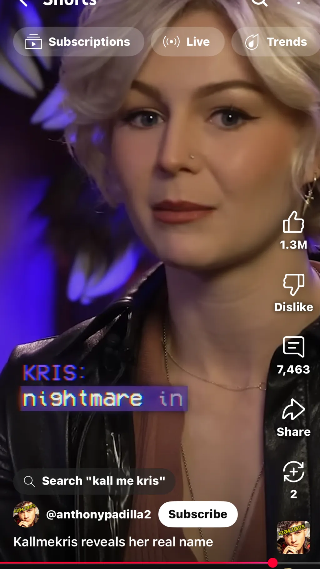 ai character: Kris  background