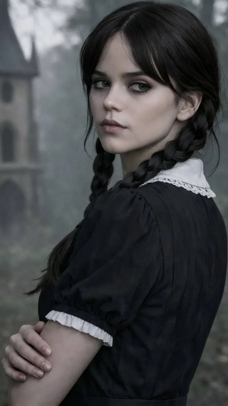 ai character: Wednesday Adams  background