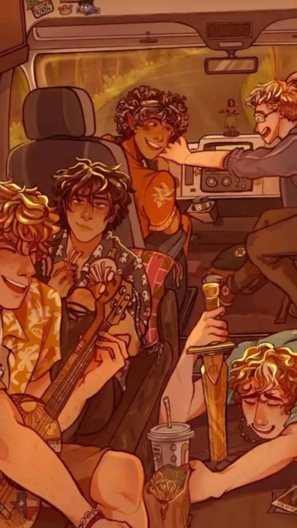 ai character: PJO roadtrip! background
