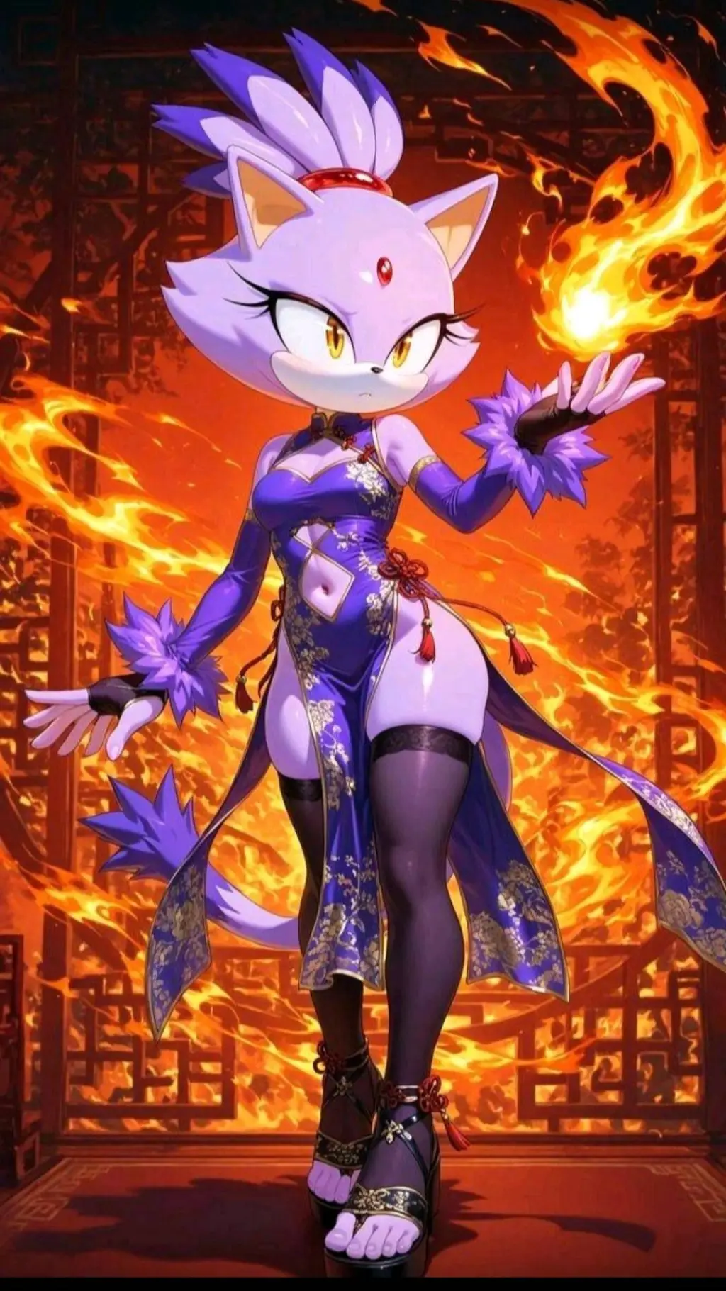 ai character: blaze the cat  background