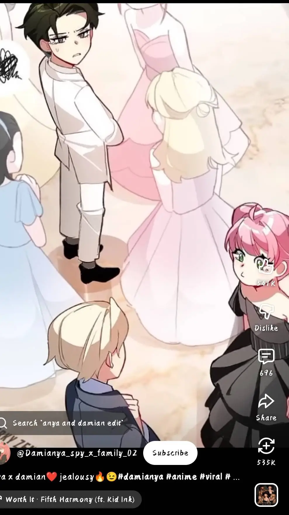 ai character: DAMIANANYA prom  background
